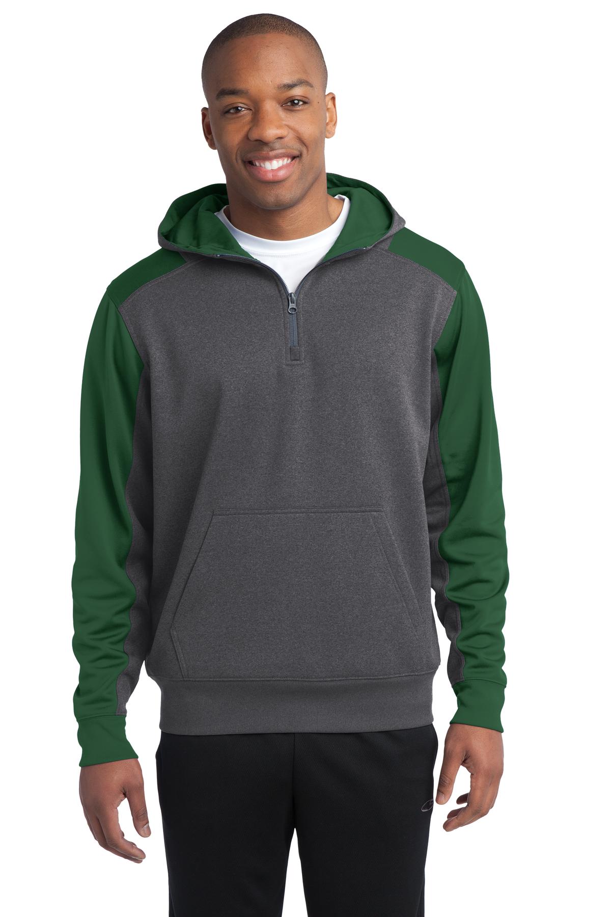 Download Sport-Tek Tech Fleece Colorblock 1/4-Zip Hooded Sweatshirt ...